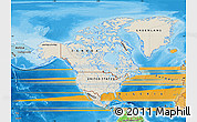 Shaded Relief Map of North America, political shades outside