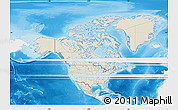 Shaded Relief Map of North America, single color outside