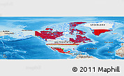 Flag Panoramic Map of North America, shaded relief outside