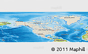 Shaded Relief Panoramic Map of North America, physical outside