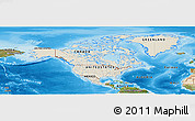 Shaded Relief Panoramic Map of North America, satellite outside, shaded relief sea