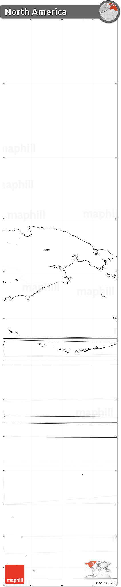 Blank Simple Map of North America