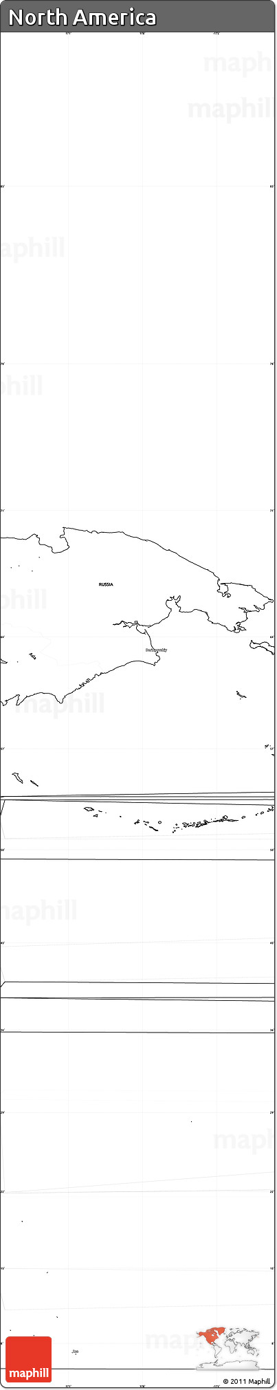 Blank Simple Map of North America