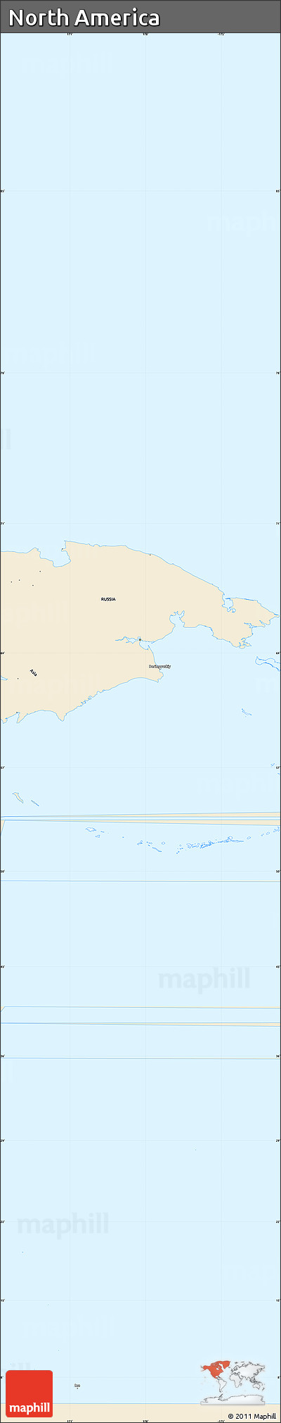 Classic Style Simple Map of North America
