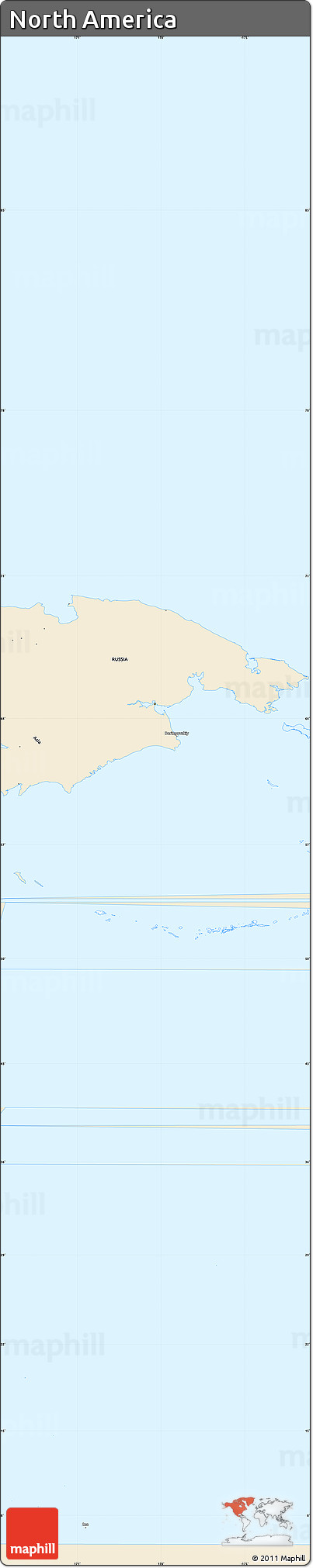 Classic Style Simple Map of North America