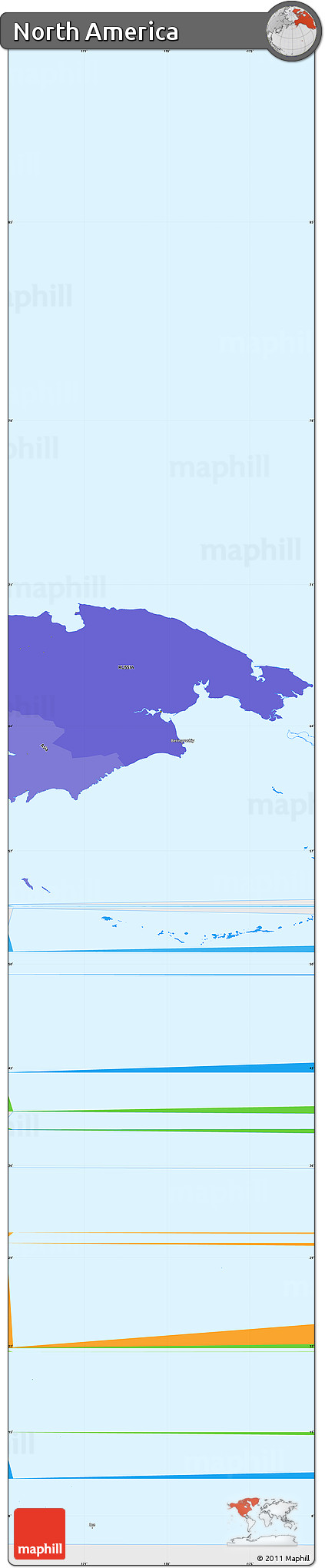 Political Simple Map of North America
