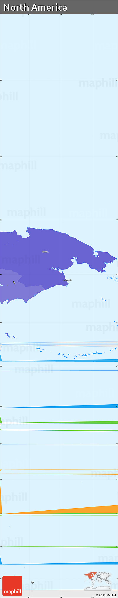Political Simple Map of North America