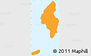 Political Simple Map of Tinian, single color outside