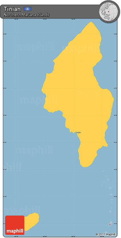 Savanna Style Simple Map of Tinian