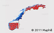 Flag 3D Map of Norway, flag centered