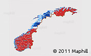 Flag 3D Map of Norway, flag rotated