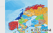 Flag 3D Map of Norway, political outside