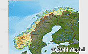 Physical 3D Map of Norway, darken, land only