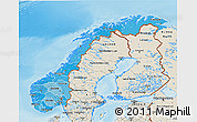 Political Shades 3D Map of Norway, shaded relief outside