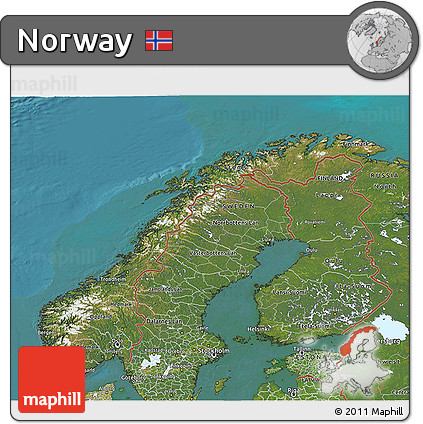 Satellite 3D Map of Norway