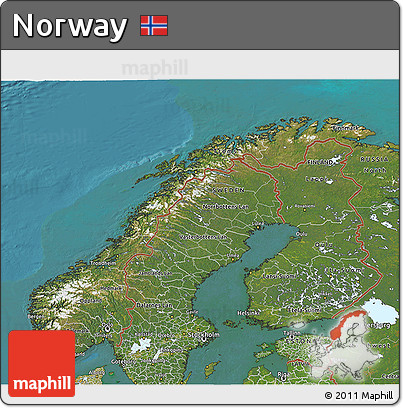 Satellite 3D Map of Norway