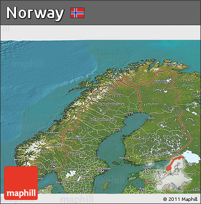 Satellite 3D Map of Norway