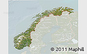 Satellite 3D Map of Norway, lighten