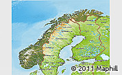 Satellite 3D Map of Norway, physical outside