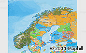 Satellite 3D Map of Norway, political outside