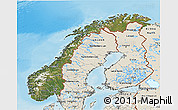 Satellite 3D Map of Norway, shaded relief outside