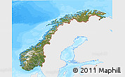 Satellite 3D Map of Norway, single color outside, bathymetry sea
