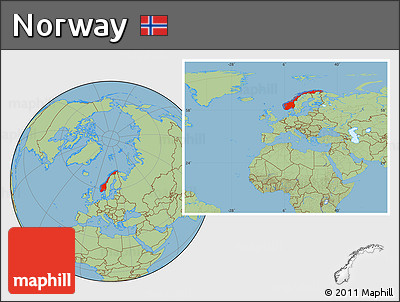 Savanna Style Location Map of Norway, within the entire continent