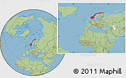 Savanna Style Location Map of Norway, within the entire continent
