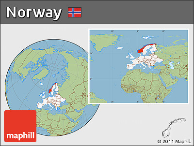 Savanna Style Location Map of Norway, highlighted continent, within the entire continent