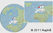 Savanna Style Location Map of Norway, highlighted continent, within the entire continent, hill shading