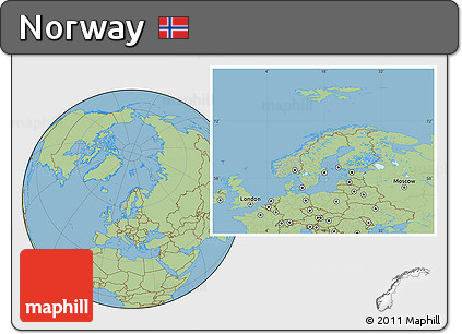 Savanna Style Location Map of Norway, hill shading inside