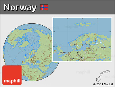 Savanna Style Location Map of Norway, hill shading inside