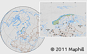 Savanna Style Location Map of Norway, lighten, desaturated, hill shading