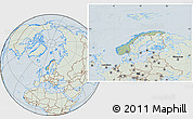 Savanna Style Location Map of Norway, lighten, hill shading