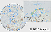 Savanna Style Location Map of Norway, lighten, semi-desaturated, hill shading