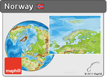Savanna Style Location Map of Norway, physical outside