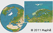 Savanna Style Location Map of Norway, satellite outside