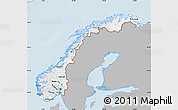 Gray Map of Norway, single color outside