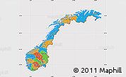 Political Map of Norway, cropped outside