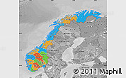 Political Map of Norway, desaturated