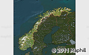 Satellite Map of Norway, darken