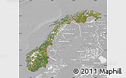 Satellite Map of Norway, lighten, desaturated