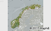 Satellite Map of Norway, lighten, semi-desaturated