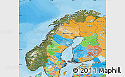 Satellite Map of Norway, political outside