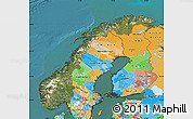 Satellite Map of Norway, political outside, satellite sea