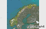 Satellite Map of Norway, semi-desaturated, land only