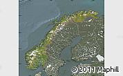 Satellite Map of Norway, semi-desaturated