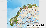 Satellite Map of Norway, shaded relief outside
