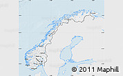 Silver Style Map of Norway, single color outside
