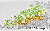 Physical 3D Map of More og Romsdal, lighten, desaturated